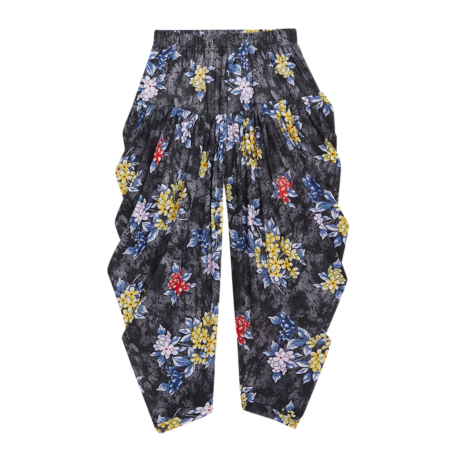 Black Floral Printed Dhoti