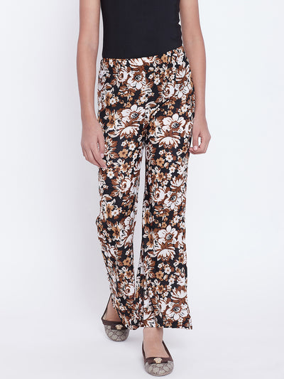 Brown Floral Printed Palazzo