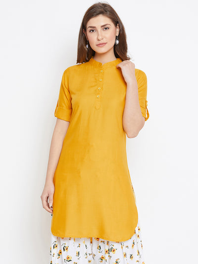 Yellow Solid Color Kurti