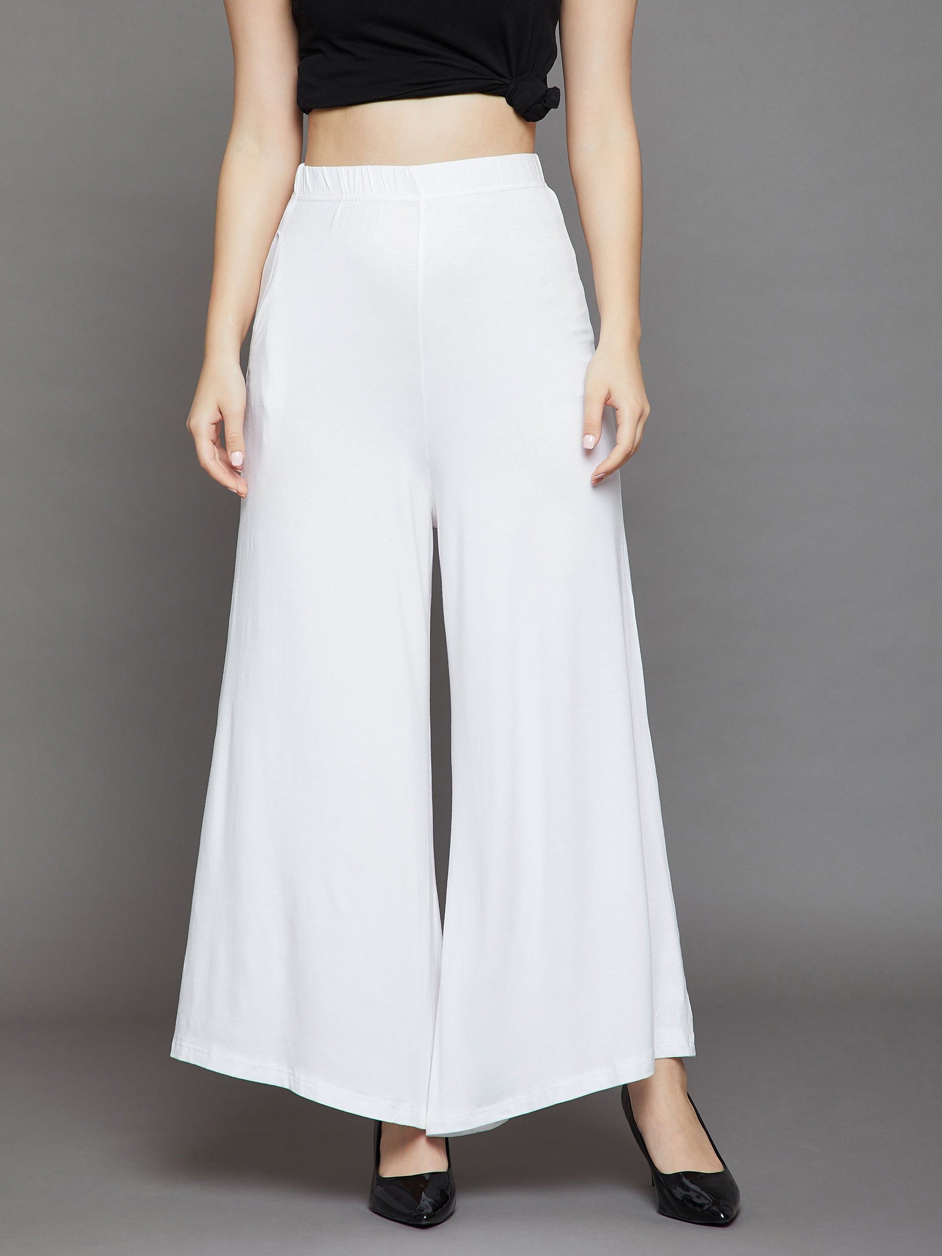 White Plain Viscose Palazzo