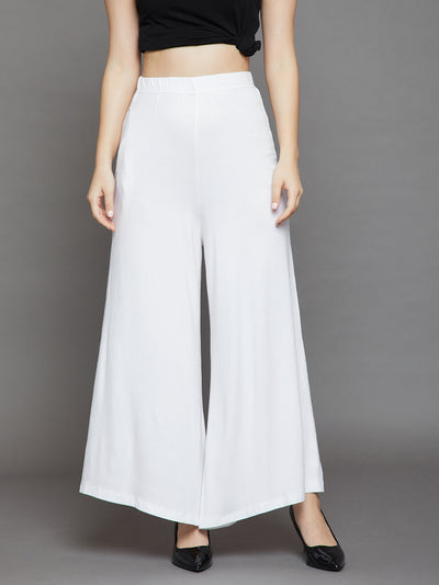 White Plain Viscose Palazzo