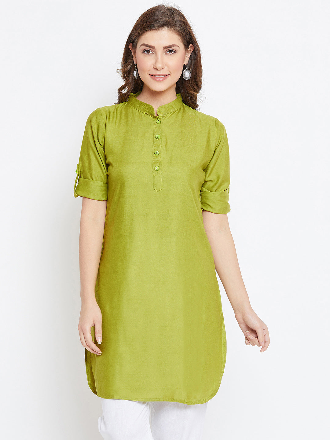 Green Solid Color Kurti