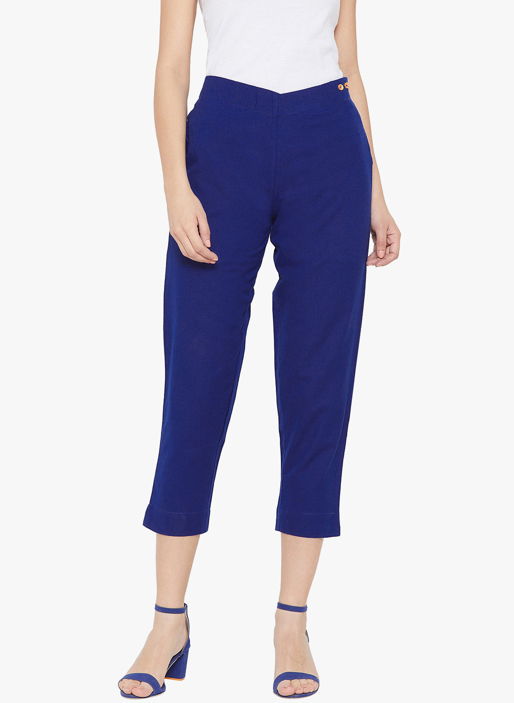 Royal Blue Cotton Slub Pants