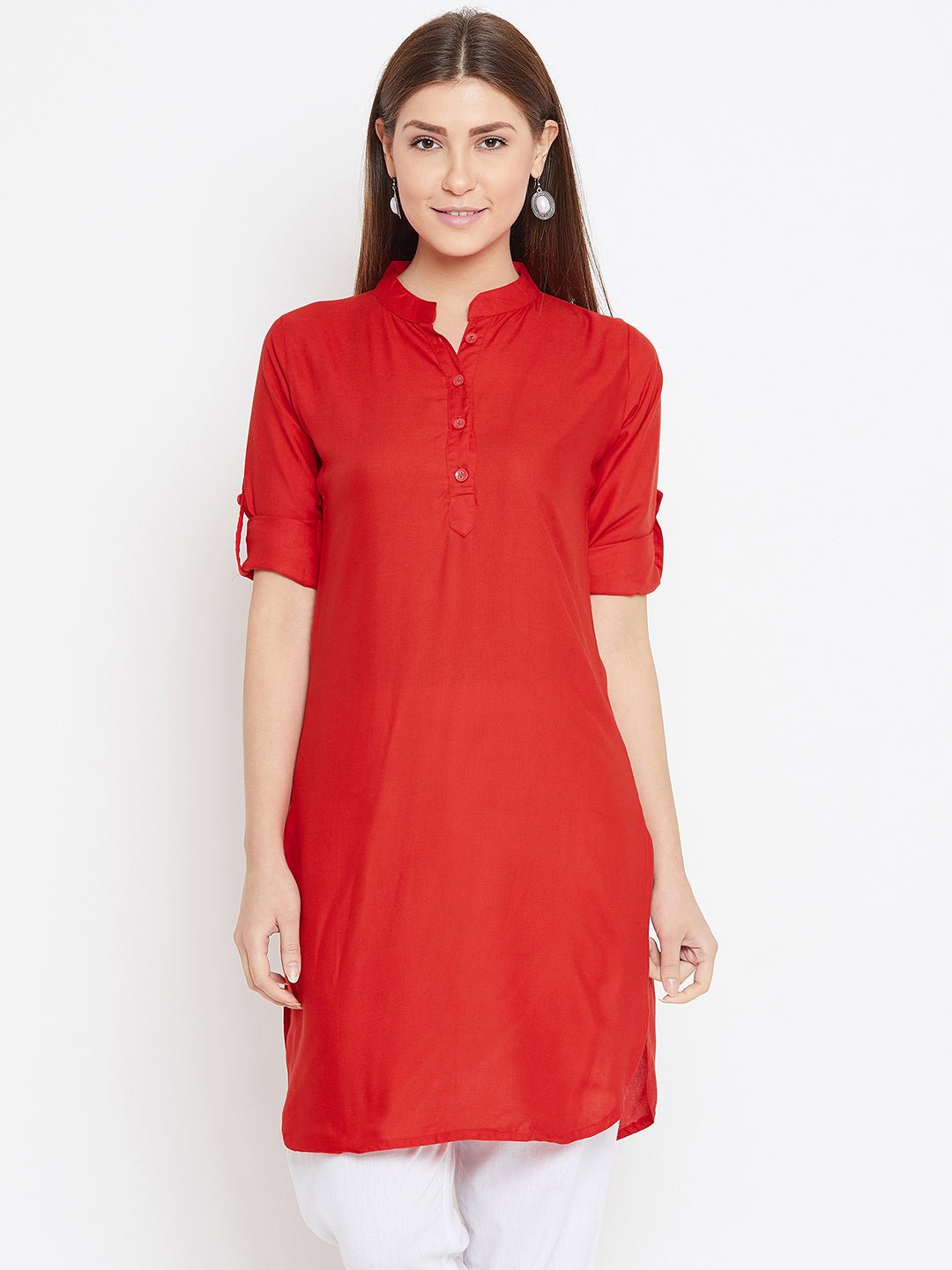 Red Solid Color Kurti XXL 36"