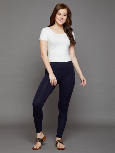 Navy Blue Viscose Chudidar Leggings