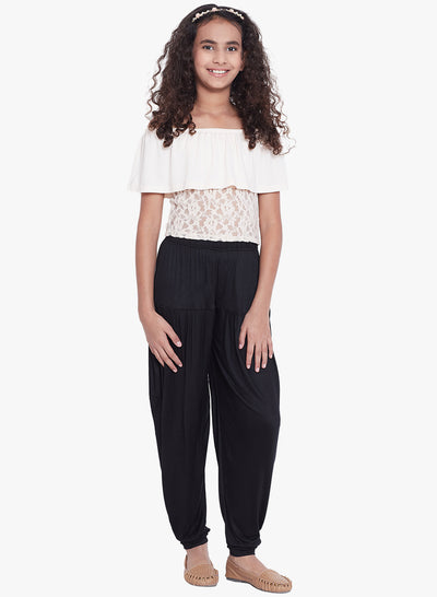Black Viscose Dhoti Pants 40