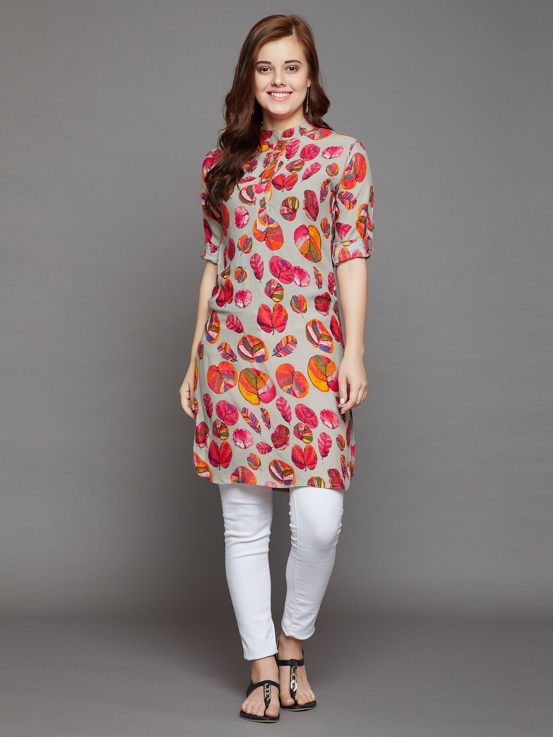 Autumn Blossoms Printed Kurti
