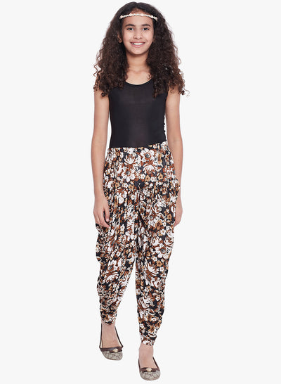 Brown Floral Printed Dhoti 40