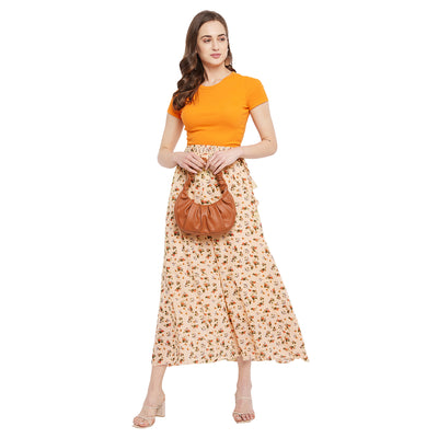 Soft Aesthetic Floral Skirt Free Size