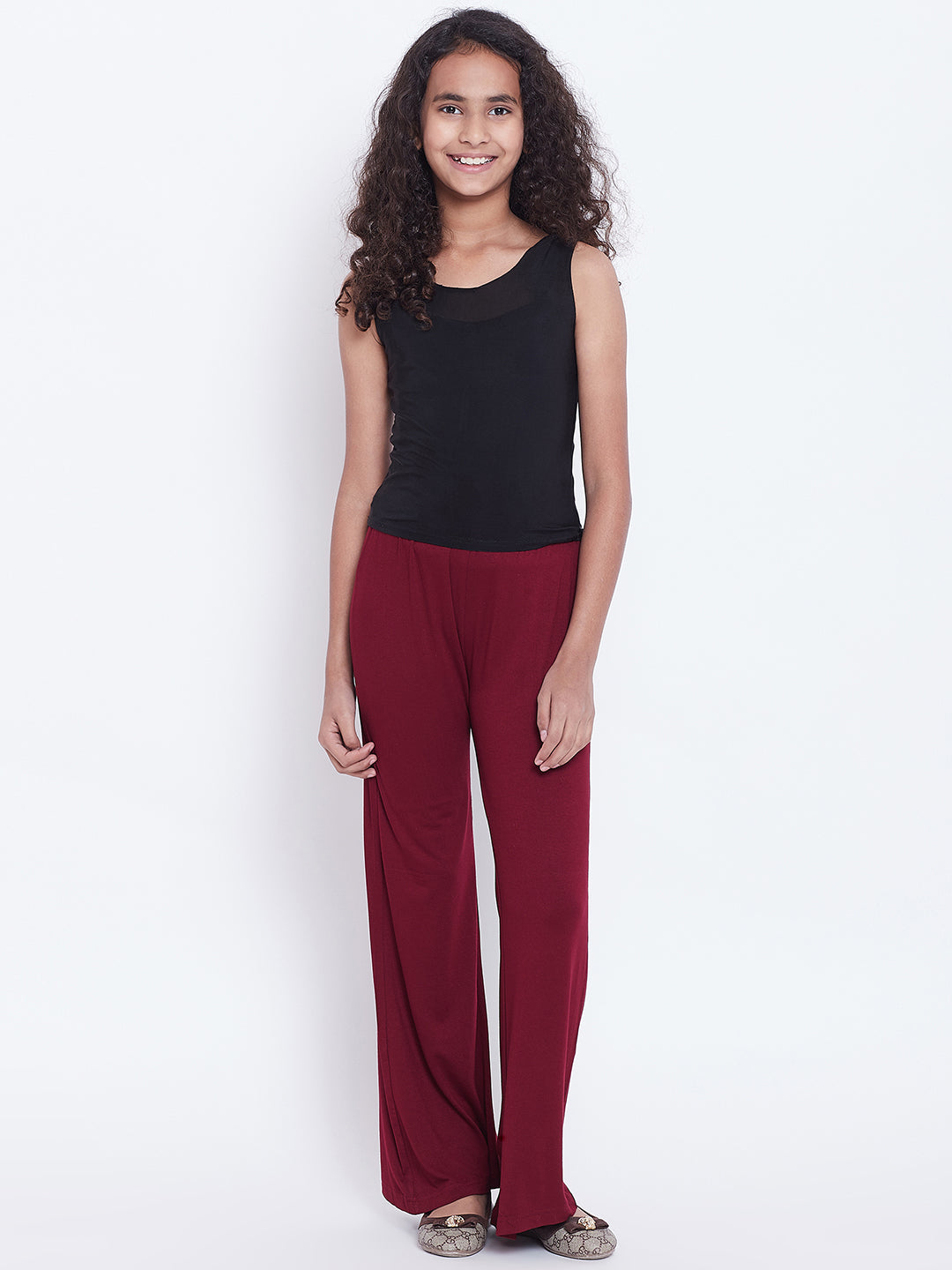 Maroon Viscose Palazzo