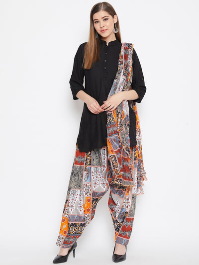Patch work Printed Cotton Patiala with Dupatta