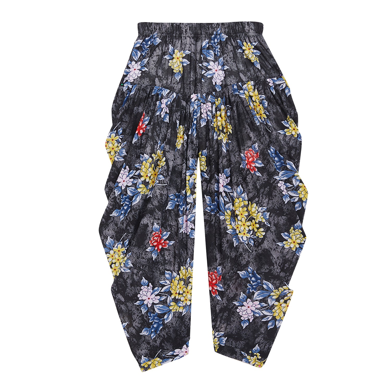 Black Floral Printed Dhoti