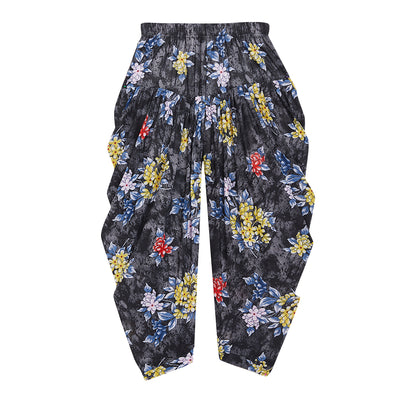 Black Floral Printed Dhoti