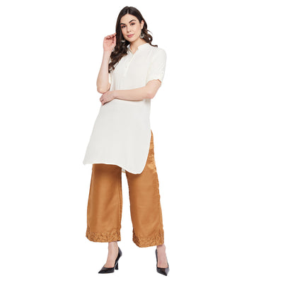Cream Solid Color Kurti 36"