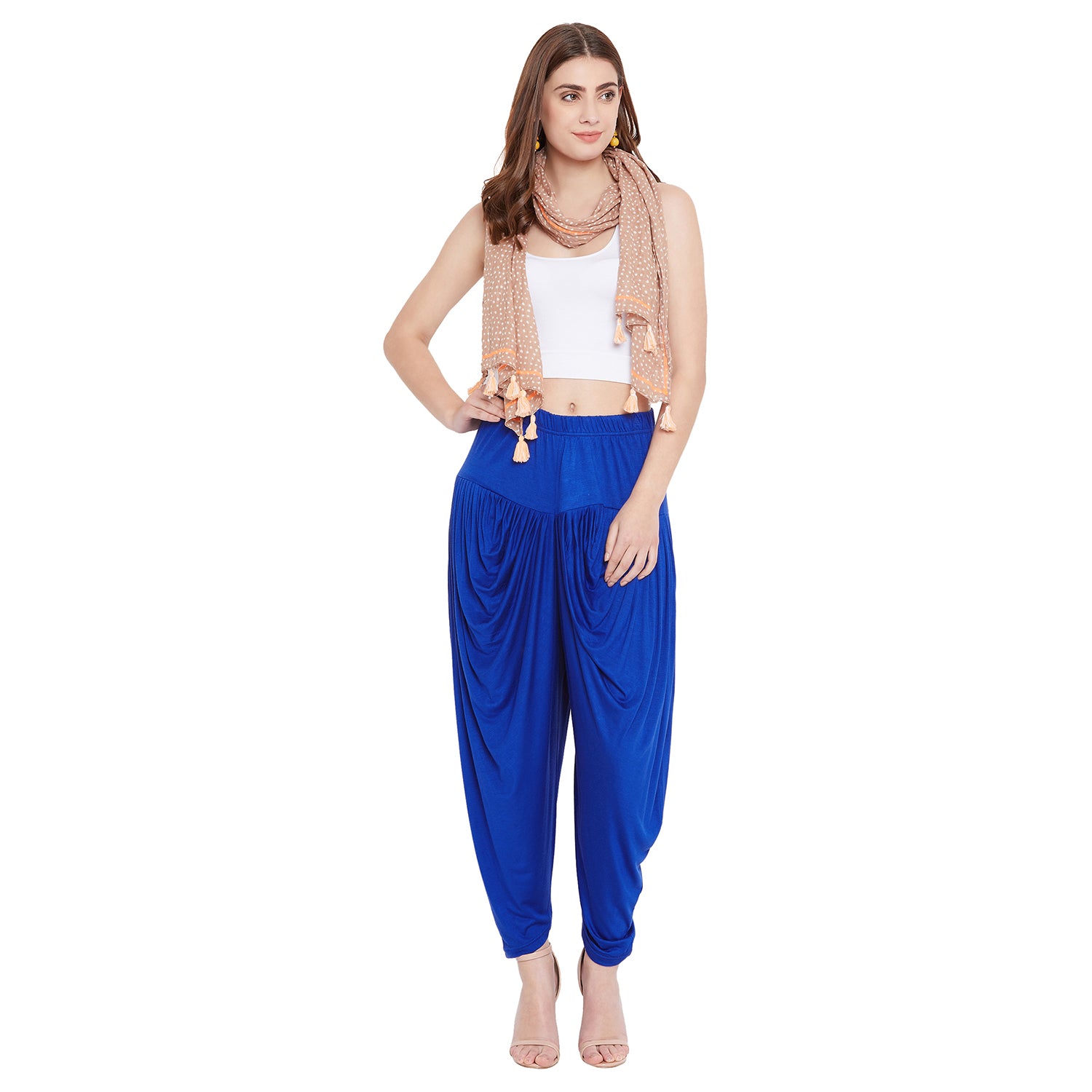 Royal Blue Viscose Plain Dhoti