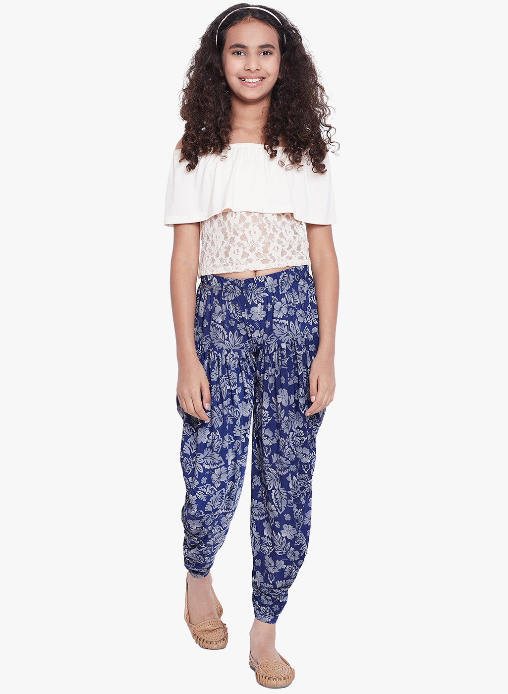 Hibiscus Printed Dhoti