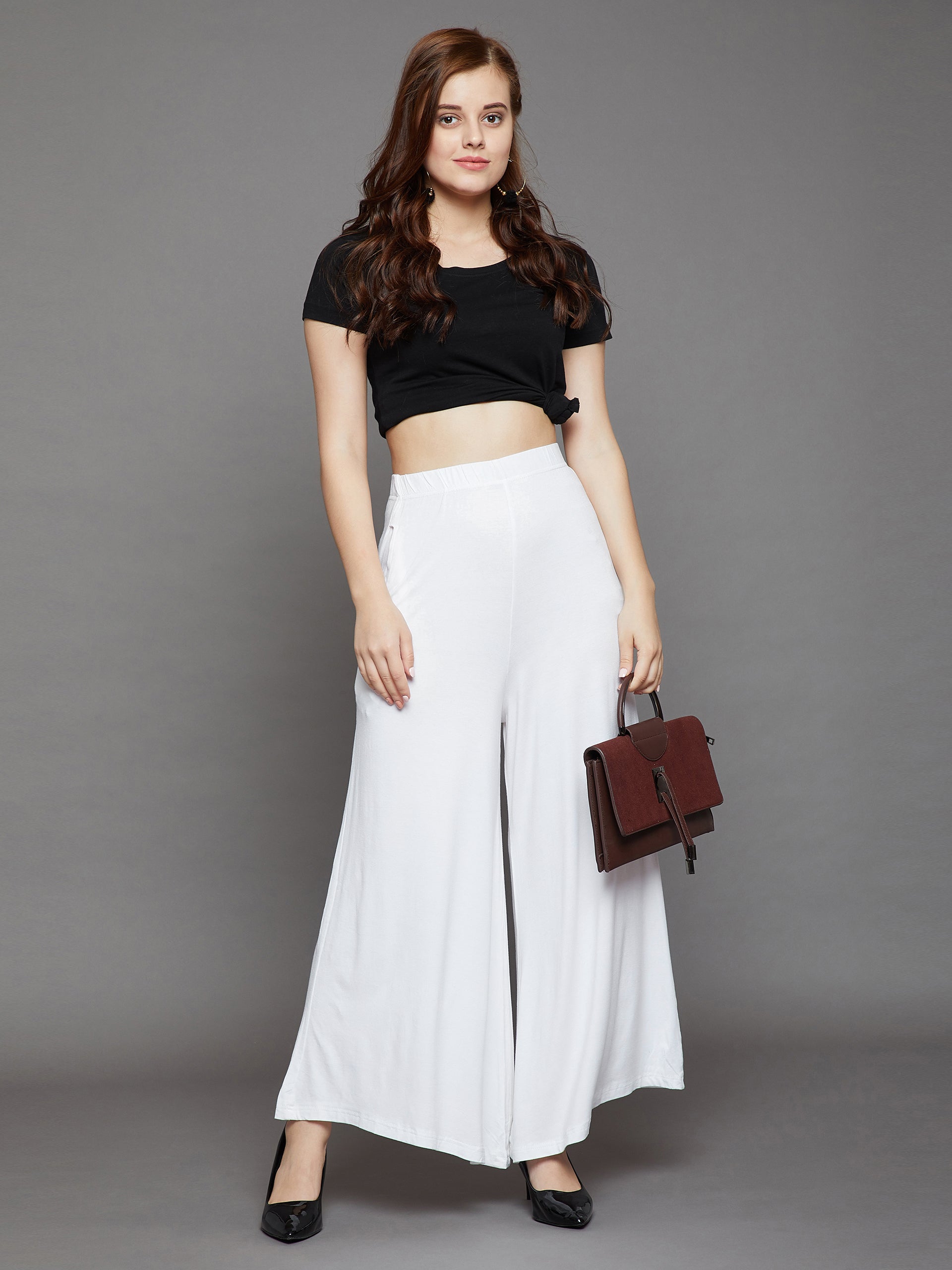 White Plain Viscose Palazzo