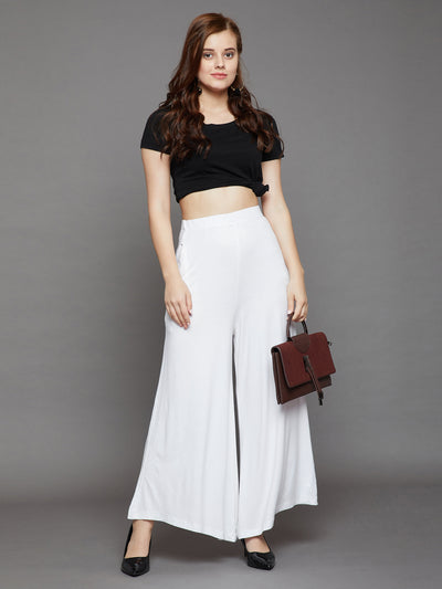 White Plain Viscose Palazzo