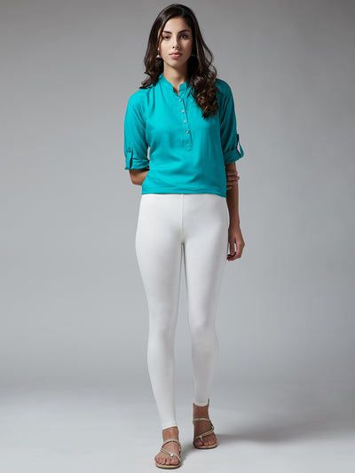White Viscose Ankle Legging White