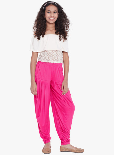 Dark Pink Viscose Dhoti Pants 40