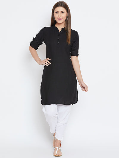 Black Solid Color Kurti