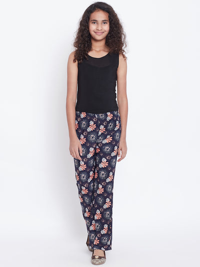 Peach Tri Floral Printed Palazzo 40