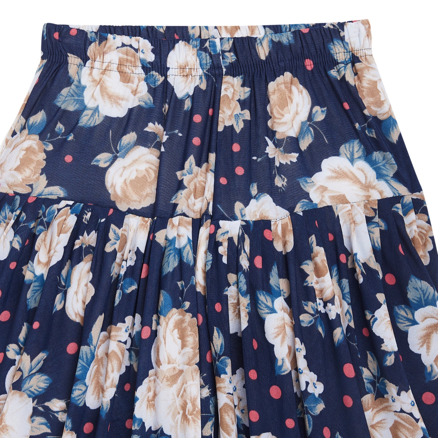 Polka-dot with Brown Floral Printed Dhoti