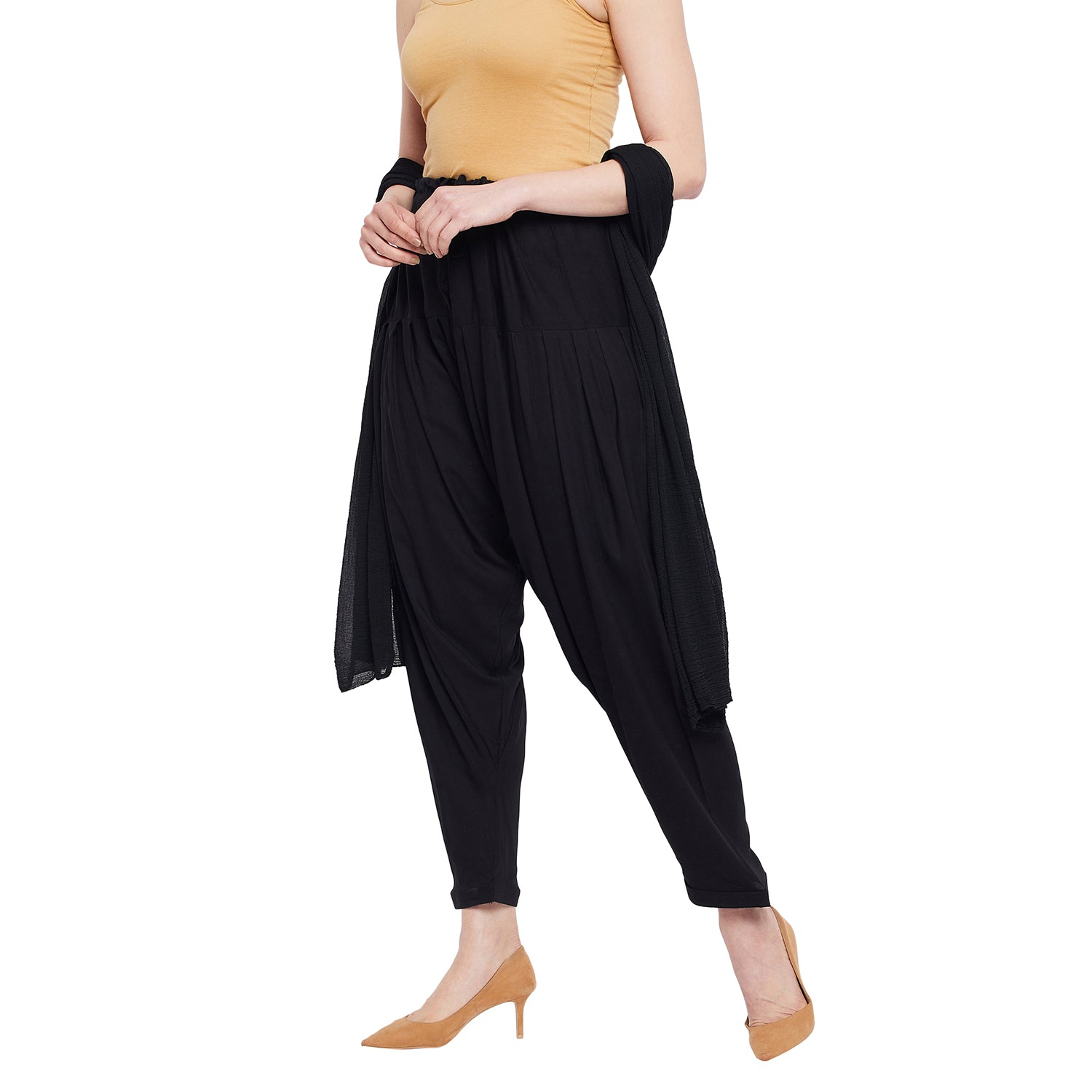 Black Rayon Plain Patiala(No Duppatta)