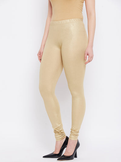 Light Gold Shimmer Leggings - Chudi Length 2XL Ankle