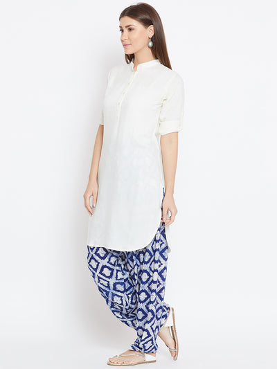 White Solid Color Kurti