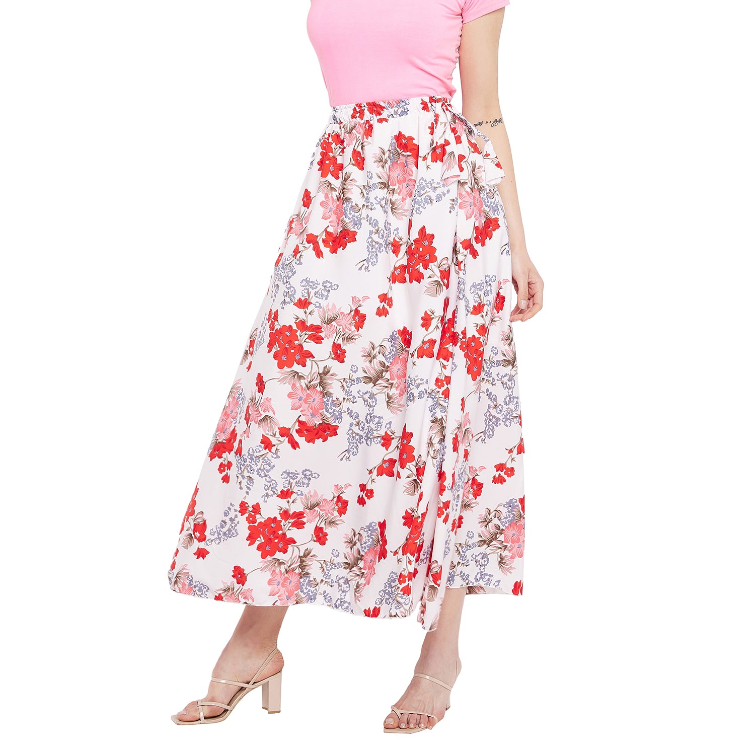 Red Peach Blossom Skirt