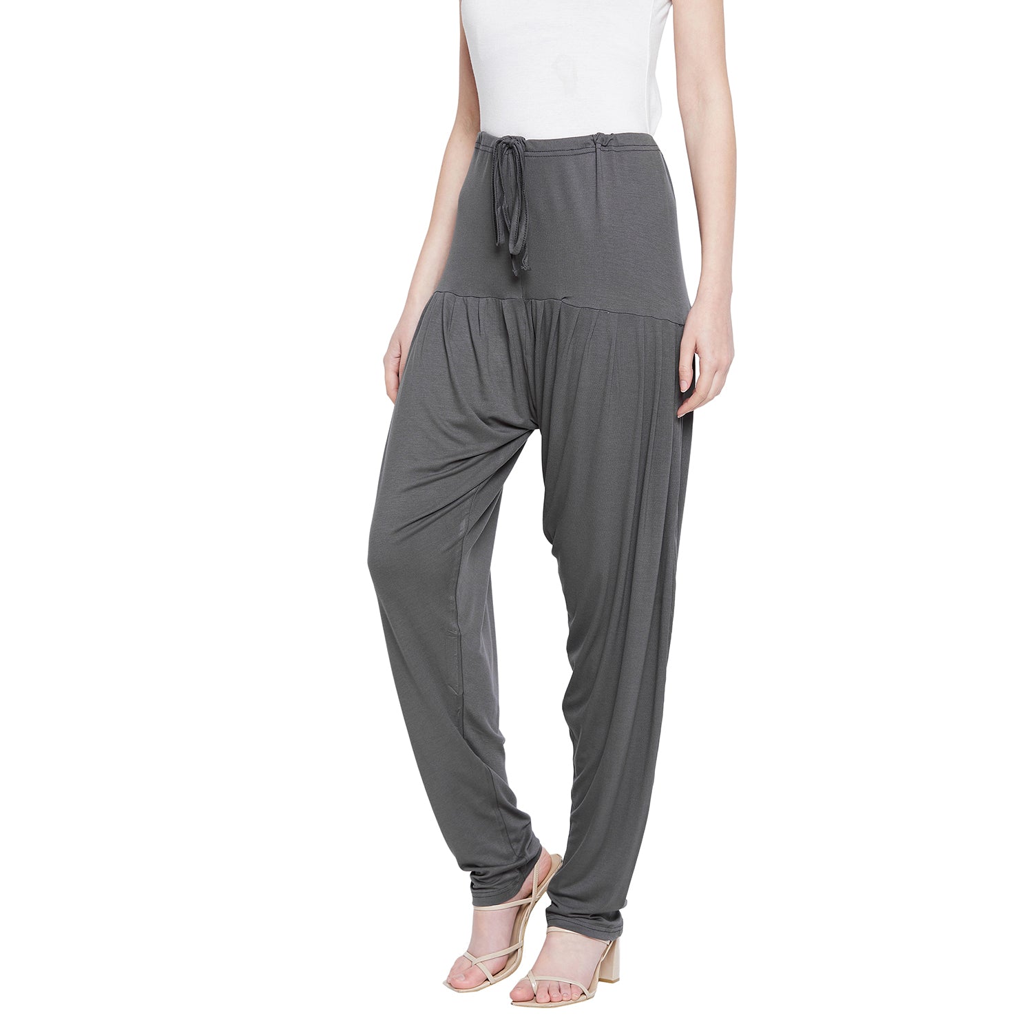 Dark Grey Plain Viscose Patiala