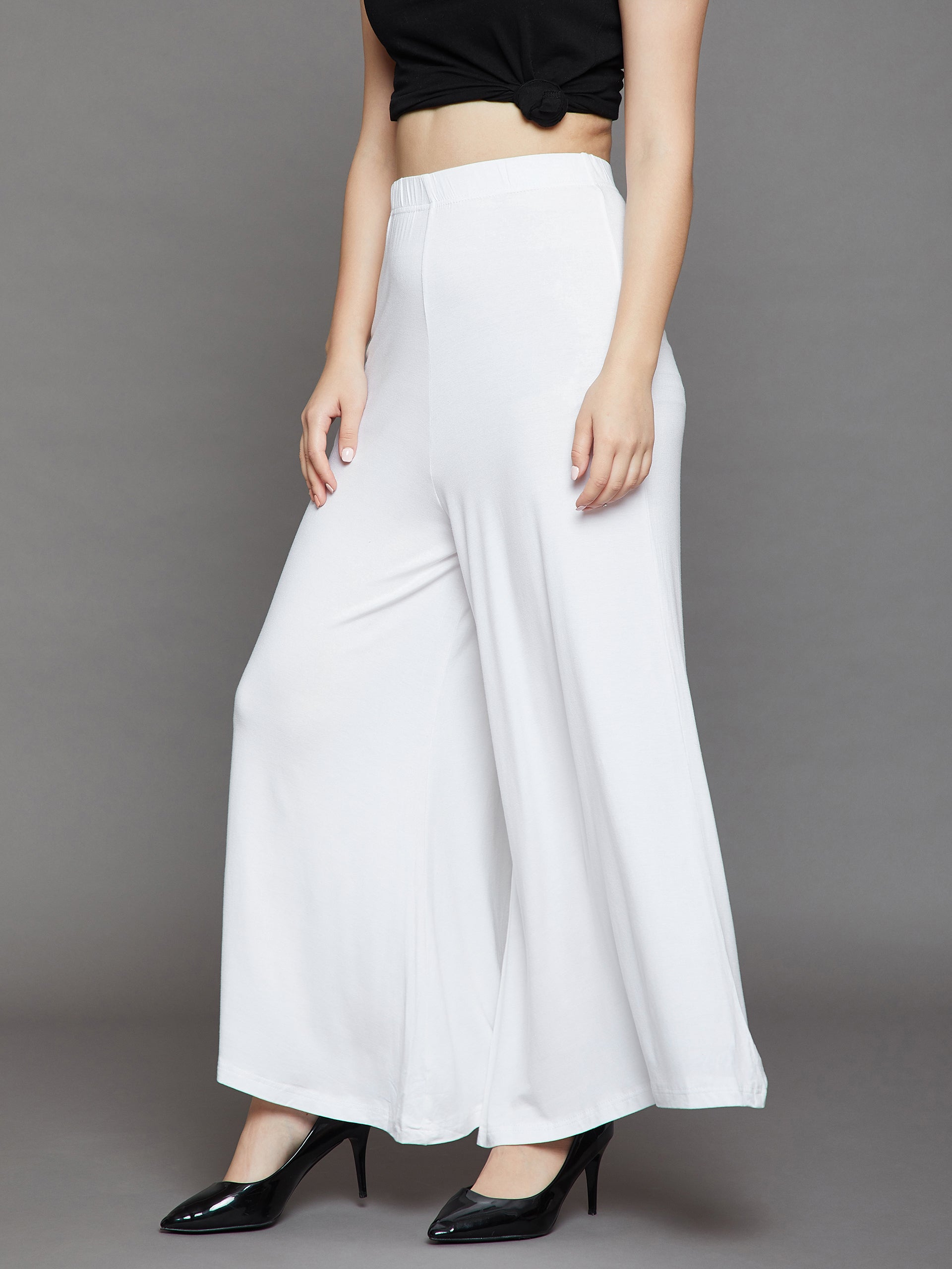 White Plain Viscose Palazzo