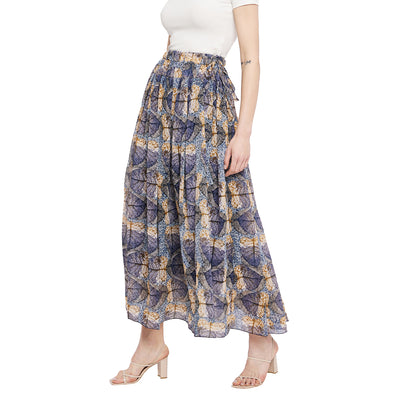 Leafy textured Pleat Skirt
