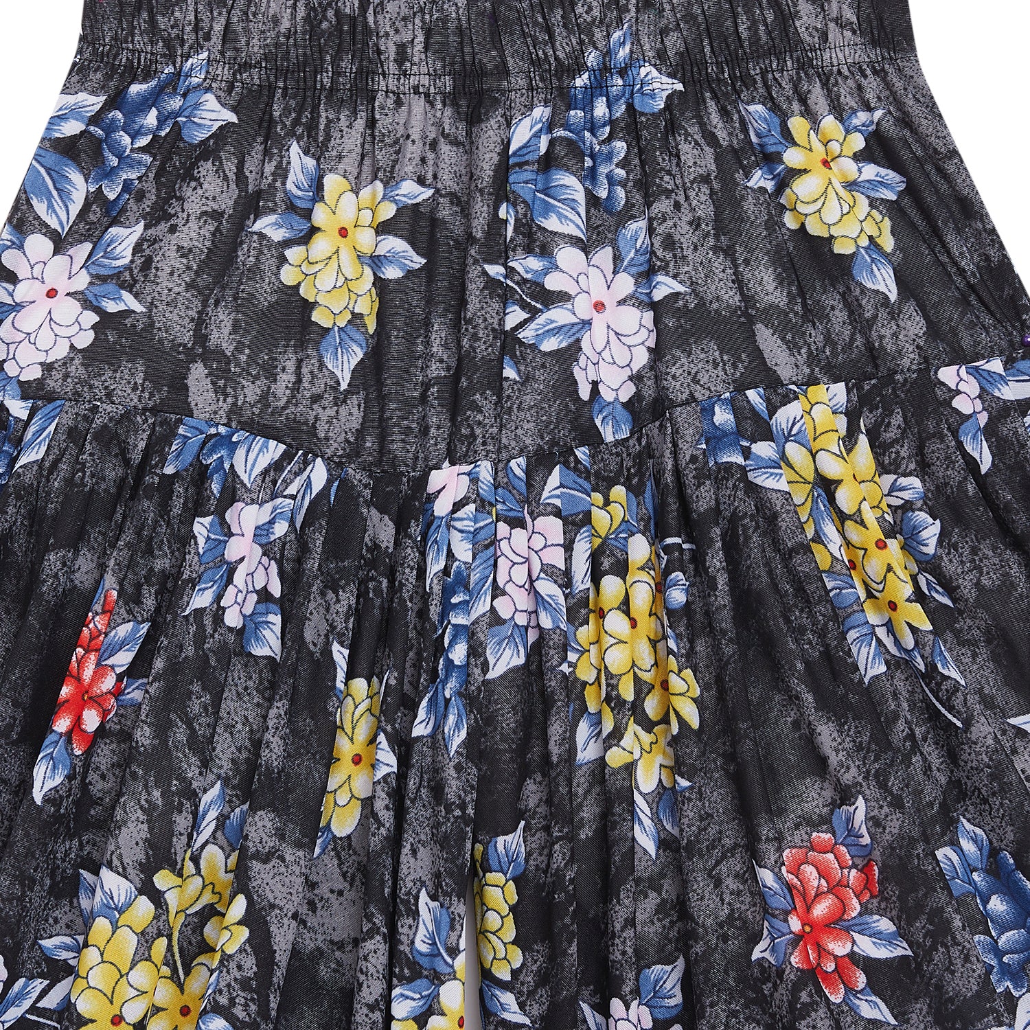 Black Floral Printed Dhoti