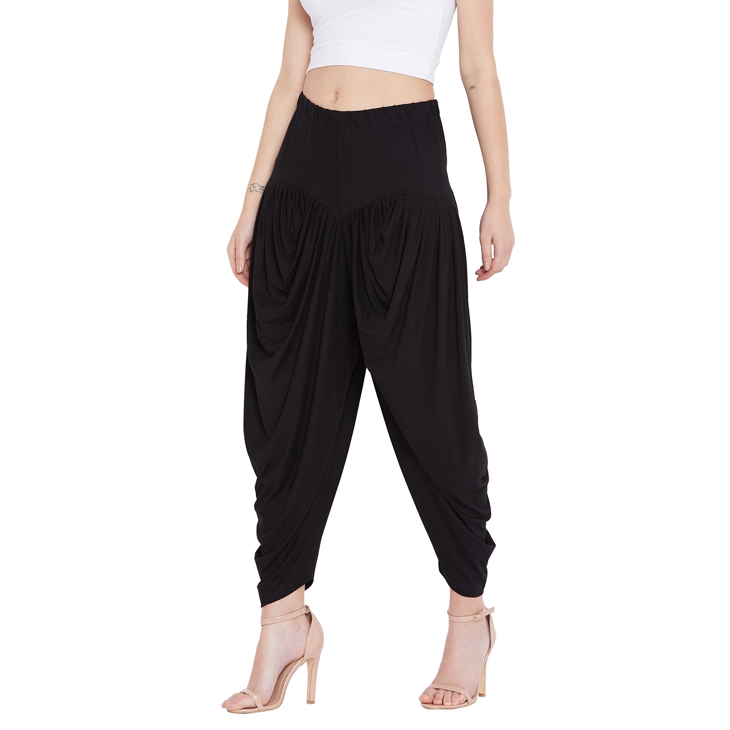 Black Viscose Plain Dhoti