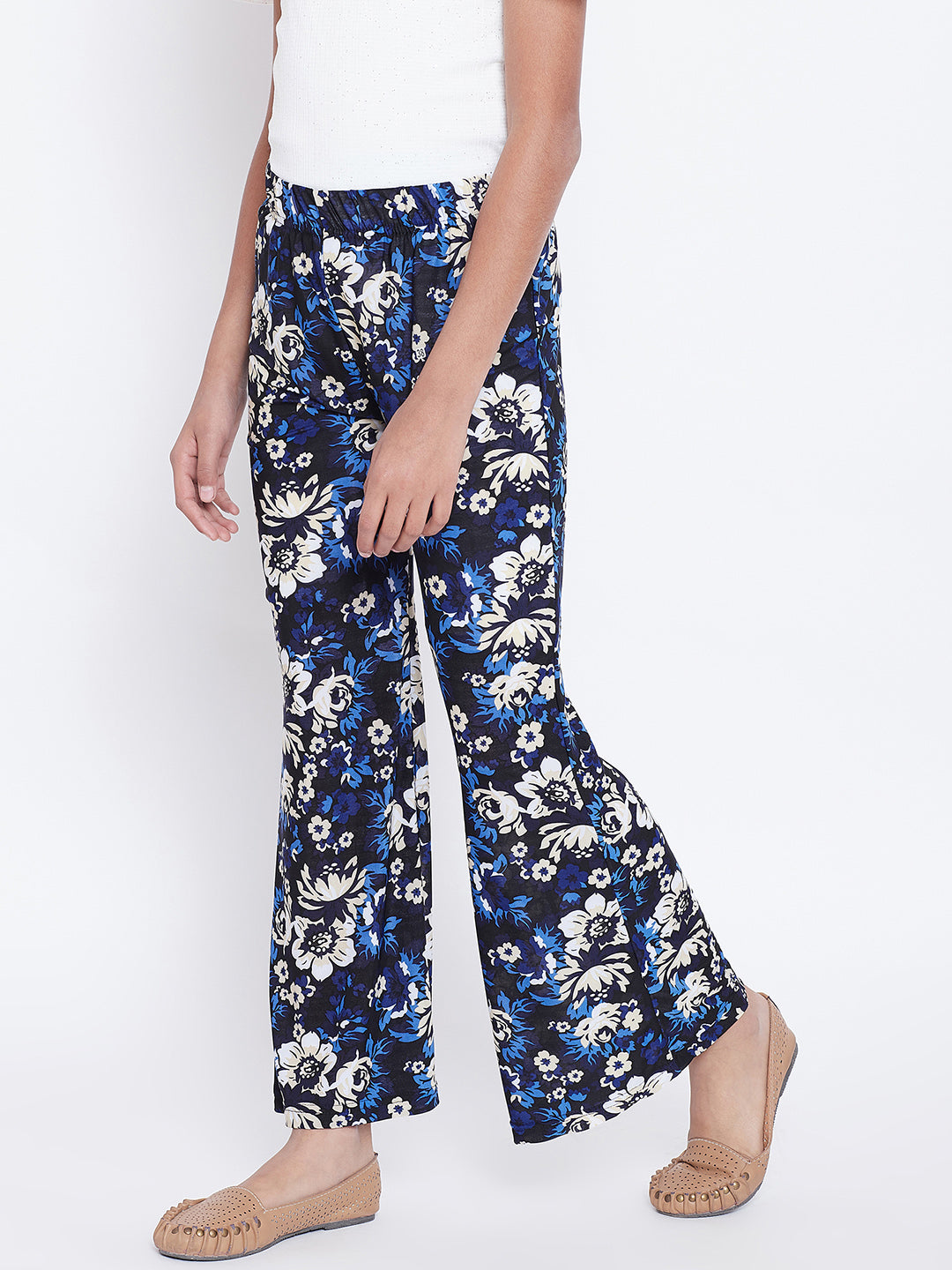 Blue Floral Printed Palazzo