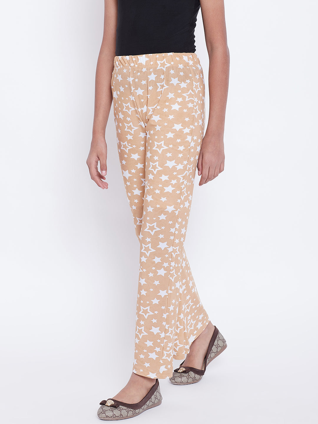 Skin Colour Twinkle Star Printed Palazzo