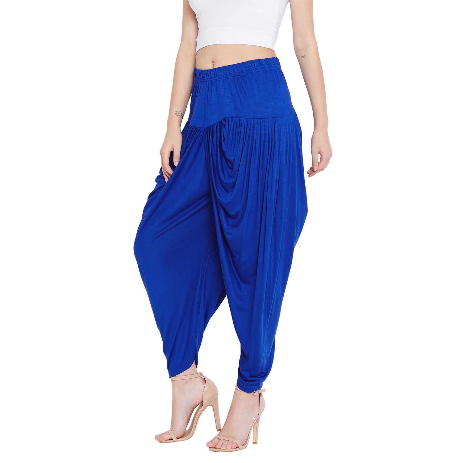 Royal Blue Viscose Plain Dhoti