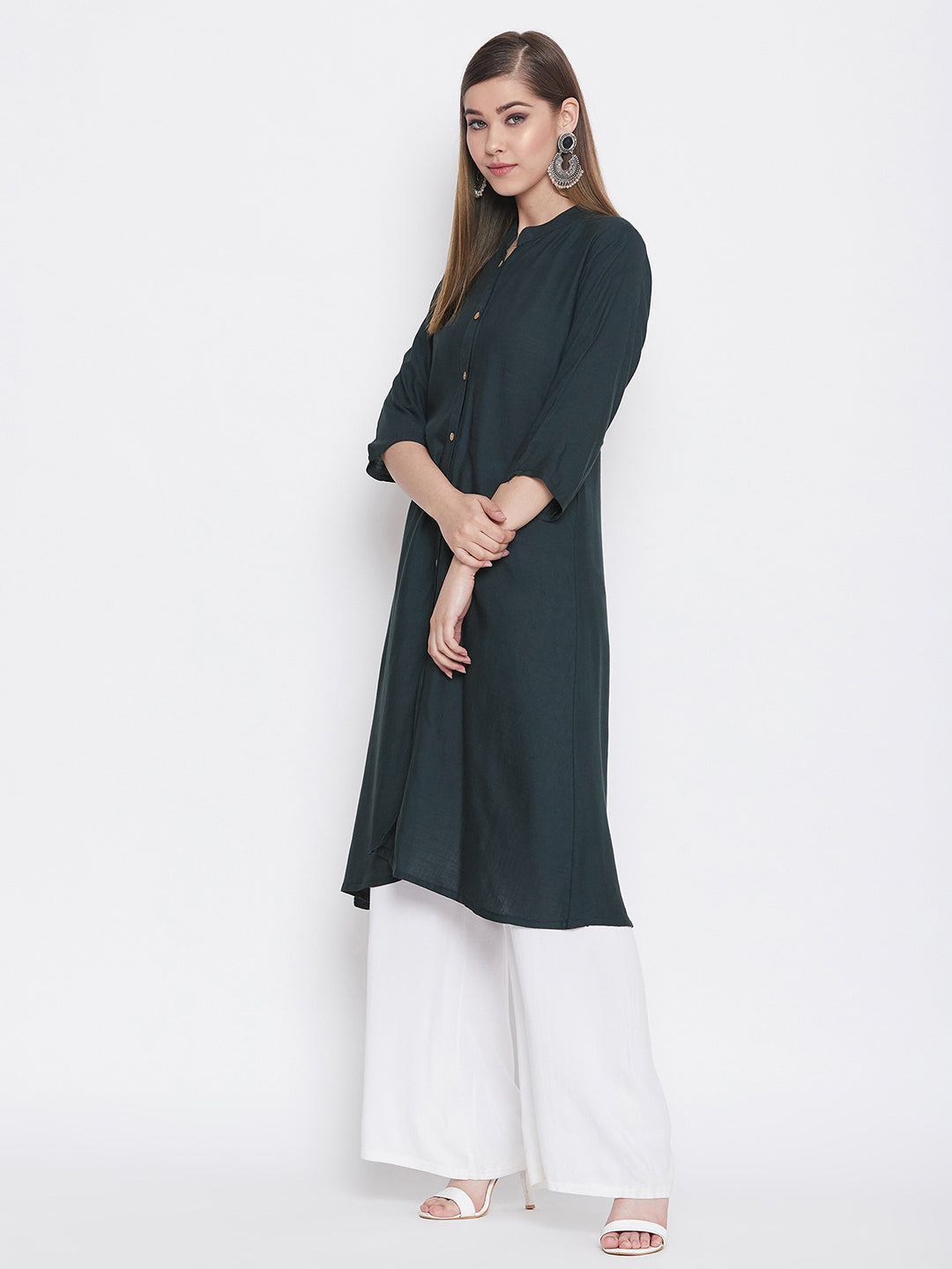 Dark Grey Solid Color Kurti