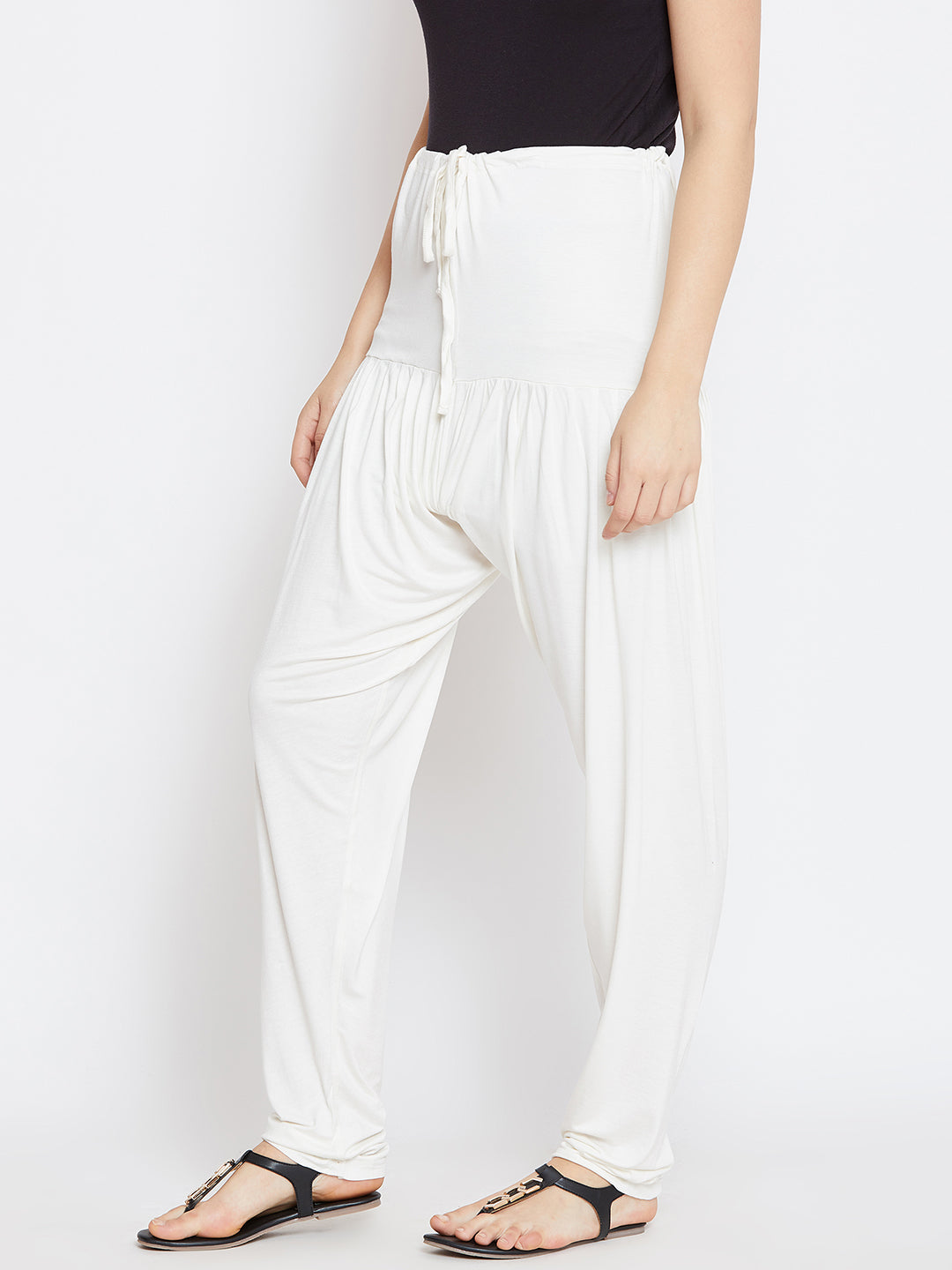 Off White Plain Viscose Patiala