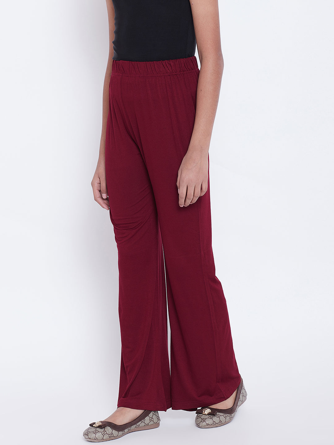 Maroon Viscose Palazzo