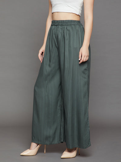 Olive with Black Stripes Palazzo