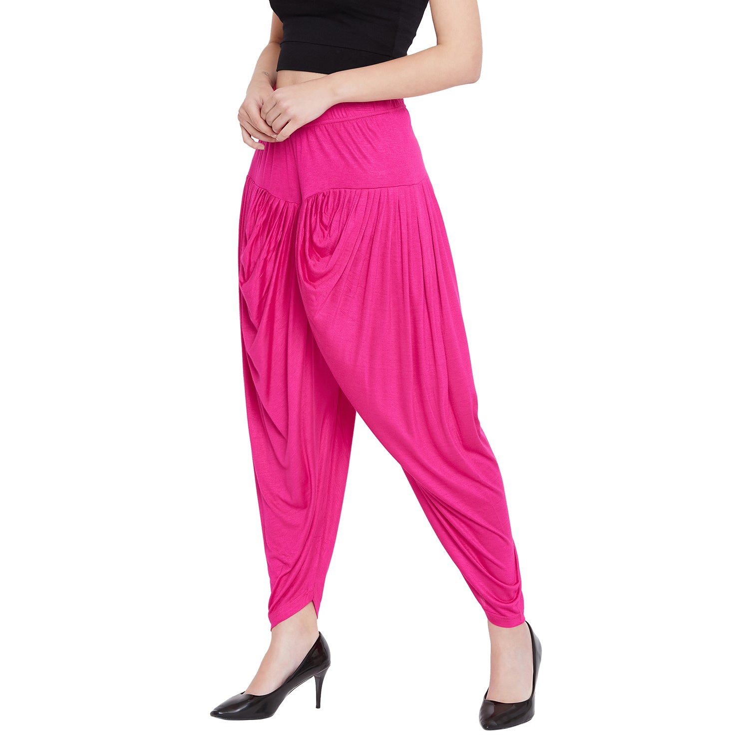 Pink Viscose Plain Dhoti