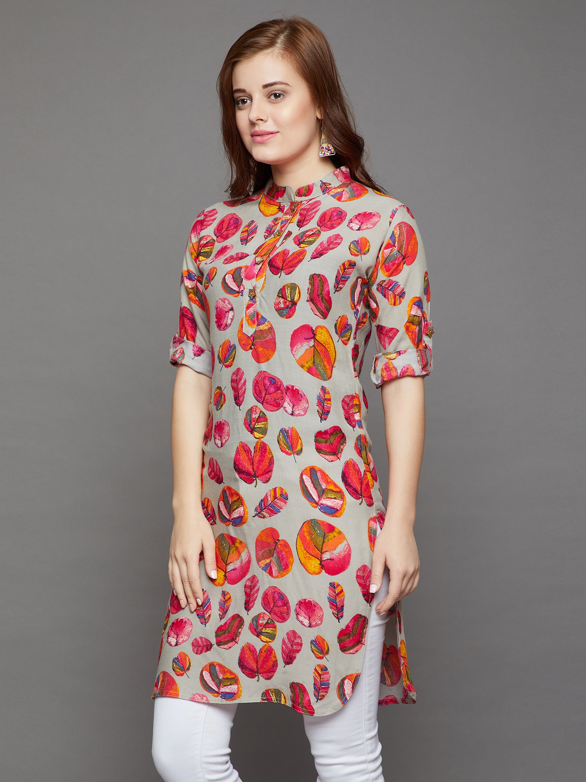 Autumn Blossoms Printed Kurti