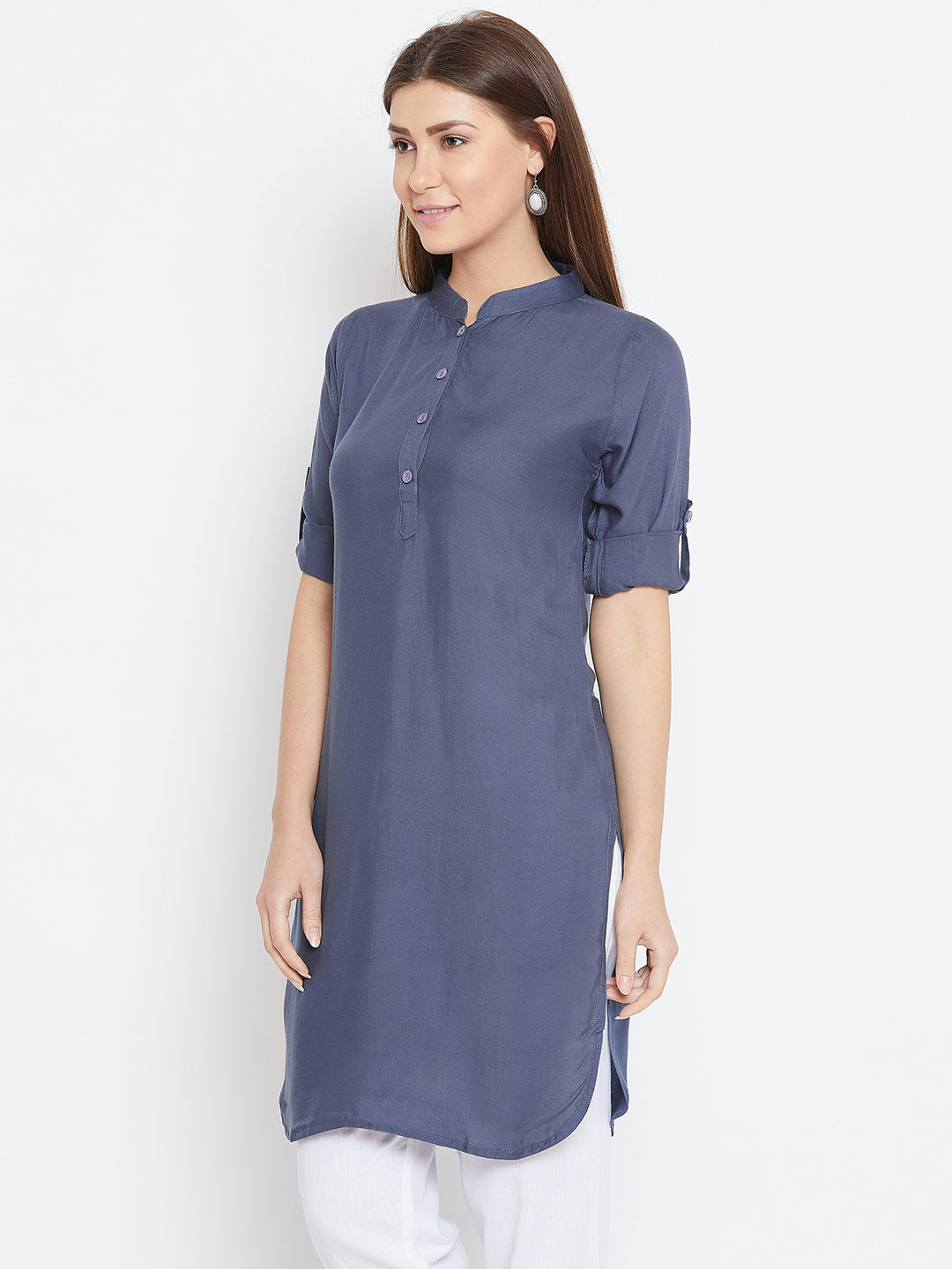 Light Grey Solid Color Kurti