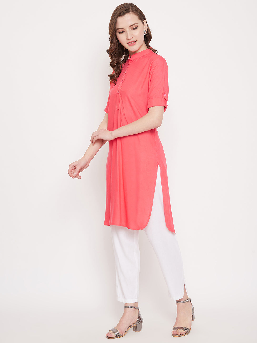 Peach Solid Color Kurti
