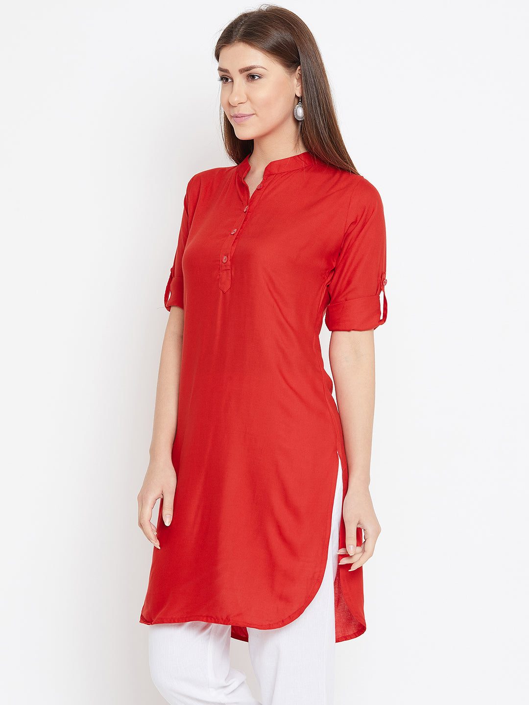 Red Solid Color Kurti