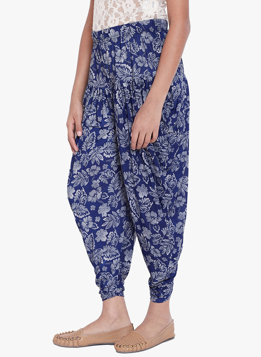 Hibiscus Printed Dhoti