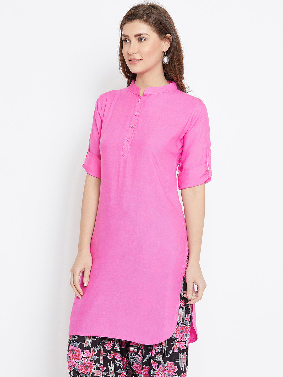 Baby Pink Solid Color Kurti